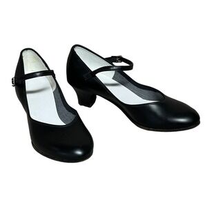 Unbranded Mary Jane Character Dance Shoes Womens 6 Black Leather Low Heel Buckle